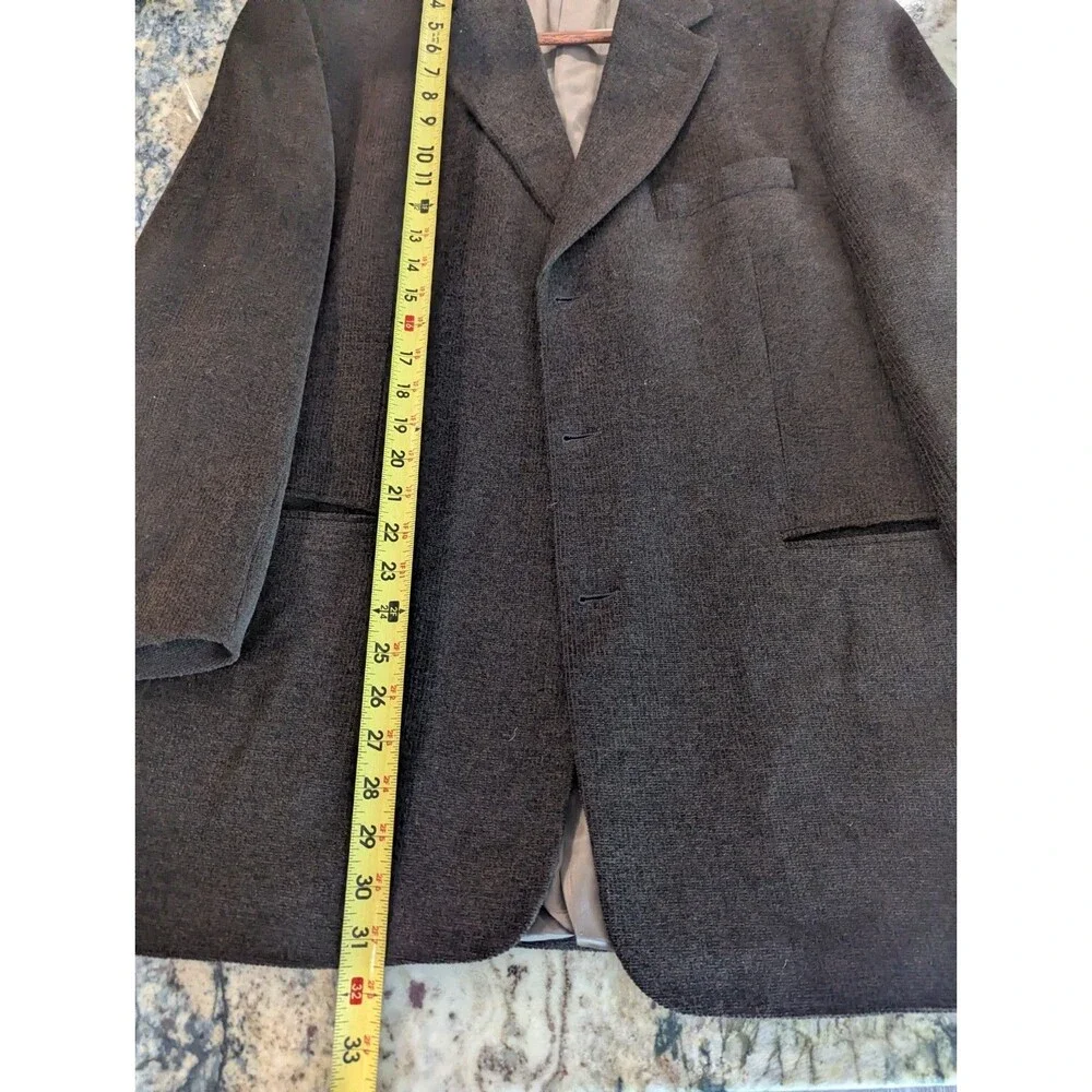 Jhane Barnes Mens 40R  Sport Coat Blazer Jacket Brown Textured Tweed Wool Read